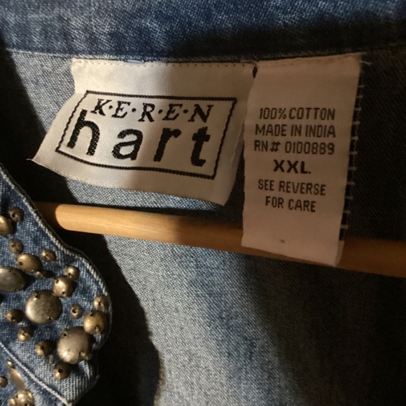 Women’s Keren Hart Embellished Blue Denim Fashion Jacket size XXL - Picture 6 of 7